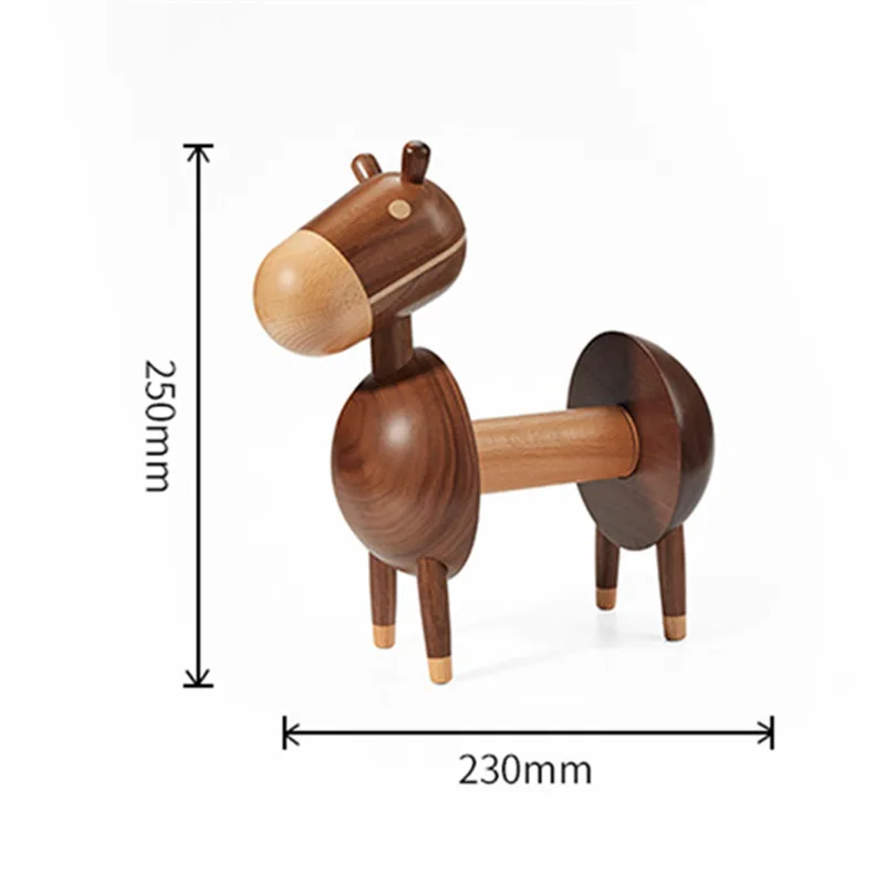 

Cartoon small donkey creative wooden paper towel rack solid wood toilet paper roll paper frame wooden craft decorative ornaments