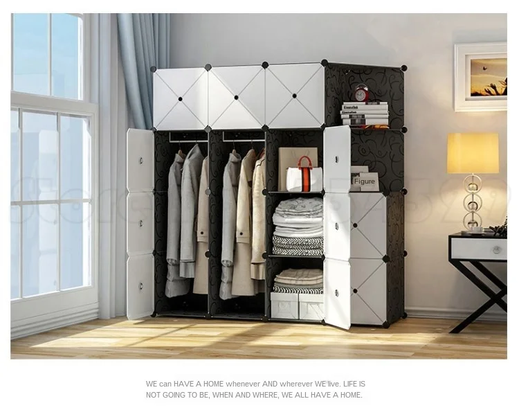 B простой шкаф в сборе пластиковая ткань имитация пространства цельная