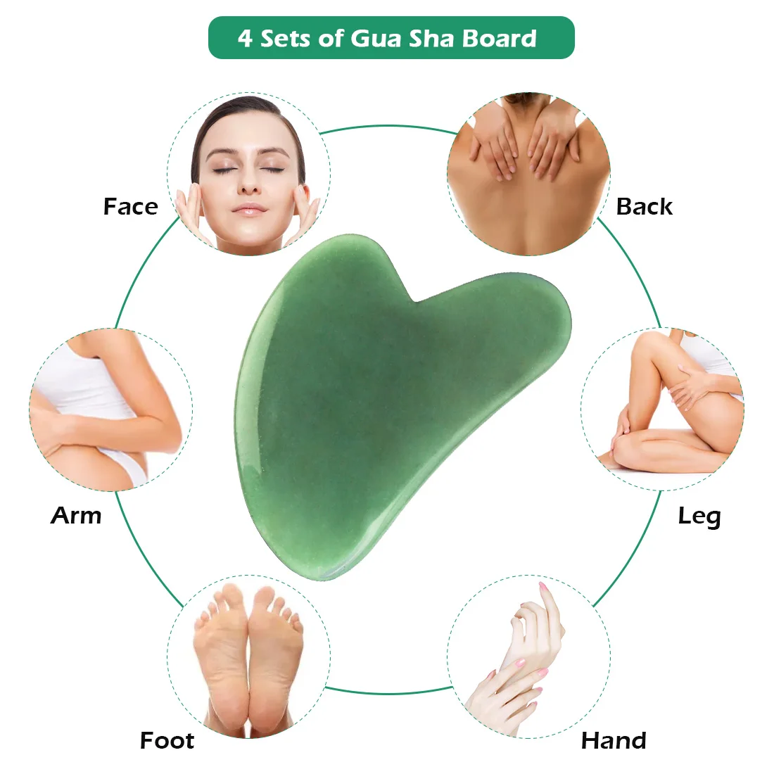 Зеленая кварцевая Нефритовая доска гуаша скребок из натурального камня