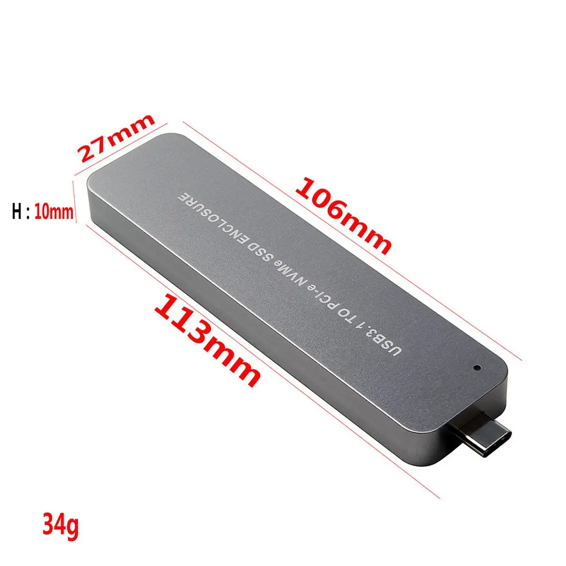 Type C M.2 SSD Case for PCI-E NVME Retractable USB 3.1 m2 USB 2242/2260/2280 HDD Enclosure Hard Drive Disk Box Desktop Laptop PC
