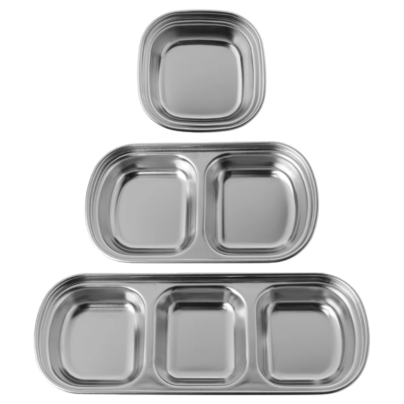 

Stainless Steel Assorted Salad Sauce Dipping Dish Tray Bowl Kitchen Tableware