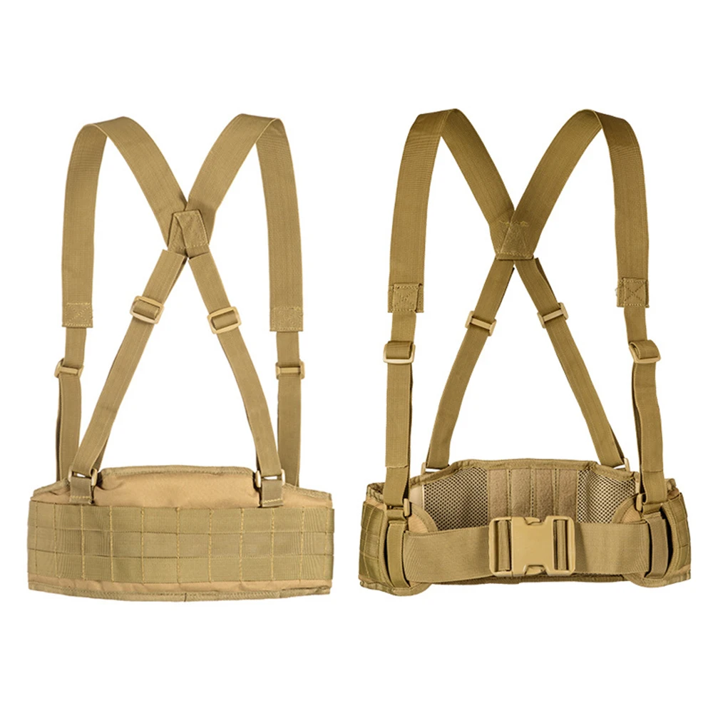Tactical Molle Belt Men's Army Special Nylon Military Belt Convenient Combat Girdle EAS H-shaped Adjustable Soft Padded Belt