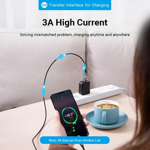 Переходник Vention Type C на USB-адаптер типа C «папа» на USB 3.0 «мама» OTG Кабель-переходник для Macbook Pro Samsung S20 S10 USB-адаптер OTG