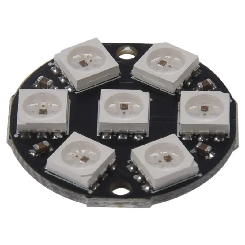 7 бит WS2812 5050 RGB светодиодный Встроенный полноцветный привод фонарь Круглый Совет