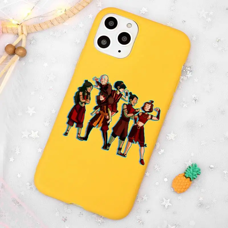 

Avatar The Last Airbender Phone Case Candy Color Yellow for iPhone 11 12 pro XS MAX 8 7 6 6S Plus X 5S SE 2020 XR