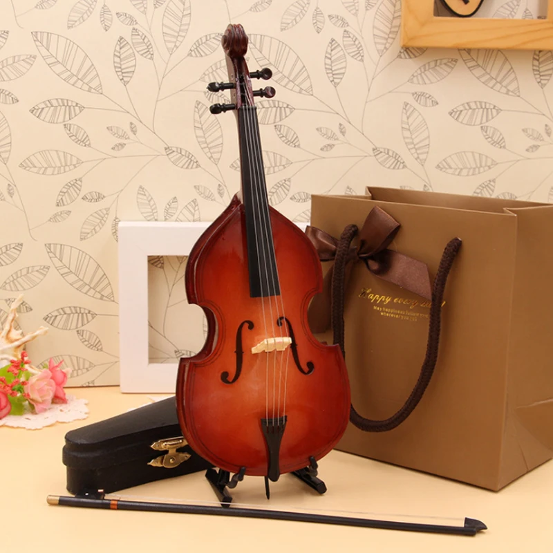 Мини Виолончельный гитарный миниатюрный Виолончель Контрабас модель с Чехол