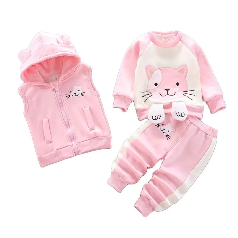 Baby Boys And Girls Clothing Set Tricken Fleece Children Hooded Outerwear Tops Pants 3PCS Outfits Kids Toddler Warm Costume Suit 5 Baby Boys And Girls Clothing Set Tricken Fleece Children Hooded Outerwear Tops Pants 3PCS Outfits Kids Toddler Warm Costume Suit 5
