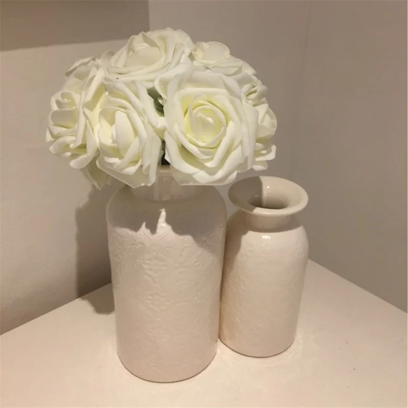 

24Pcs 7cm PE Foam Rose Flowers Pretty Charming Artificial Flowers Bride Bouquet Wedding Decoration Home DIY Scrapbooking Crafts