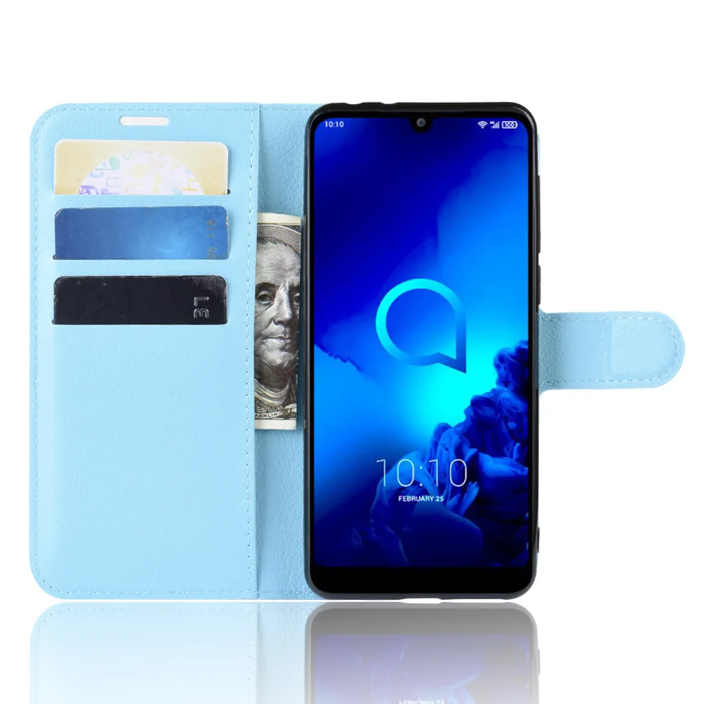 Синий 5039 чехол для Alcatel 3L, чехол, кошелек, карта, Стент, книга, стиль, флип, кожаный защитный чехол s, черный 5039U 5039D Alcatel3L Alcatel5039 - Цвет: Синий
