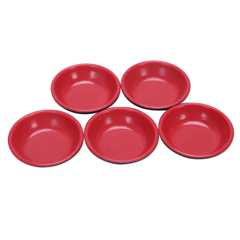 Household Plastic Round Sauce Soy Dipping Dish Bowl Red Black 7cm Dia 5 Pcs | Дом и сад