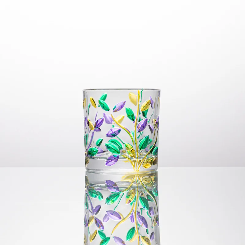 

Стакан для виски с цветочным принтом, крутой дизайн, стакан для домашнего бара, старинное Хрустальное стекло для виски для ликера, шотландск...