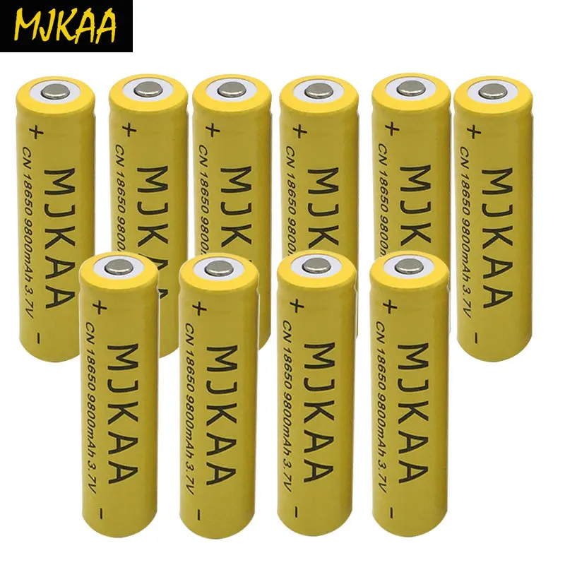 MJKAA 18650 аккумулятор 3,7 V 9800mAh литий-ионная аккумуляторная батарея для светодиодного фонарика