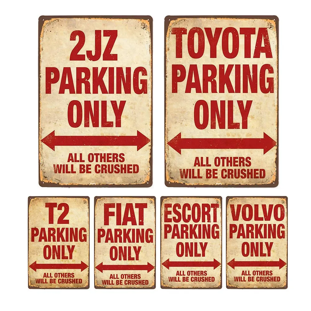 

Парковочные металлические пластины, знаки, ретро табличка, Оловянная живопись, металлические настенные плакаты, украшение для детской парк...