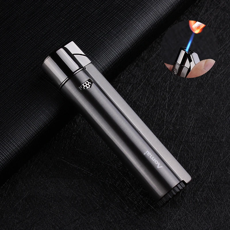 

Metal Long Stripe Jet Lighter Torch Turbo Butane Gas 1300 C Windproof Lighter Straight Fire Welding Cigar Cigarettes Lighters