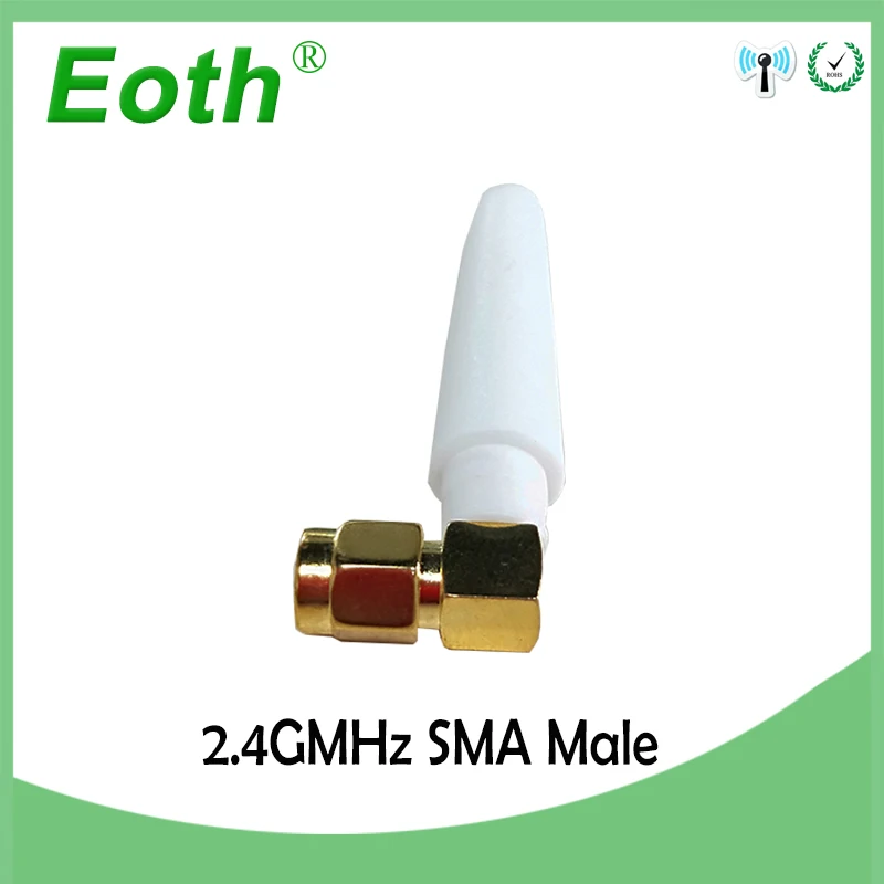 EOTH 10pcs 2.4g antenna 2~3dbi sma male wlan wifi 2.4ghz antene pbx iot module router tp link signal receiver antena high gain
