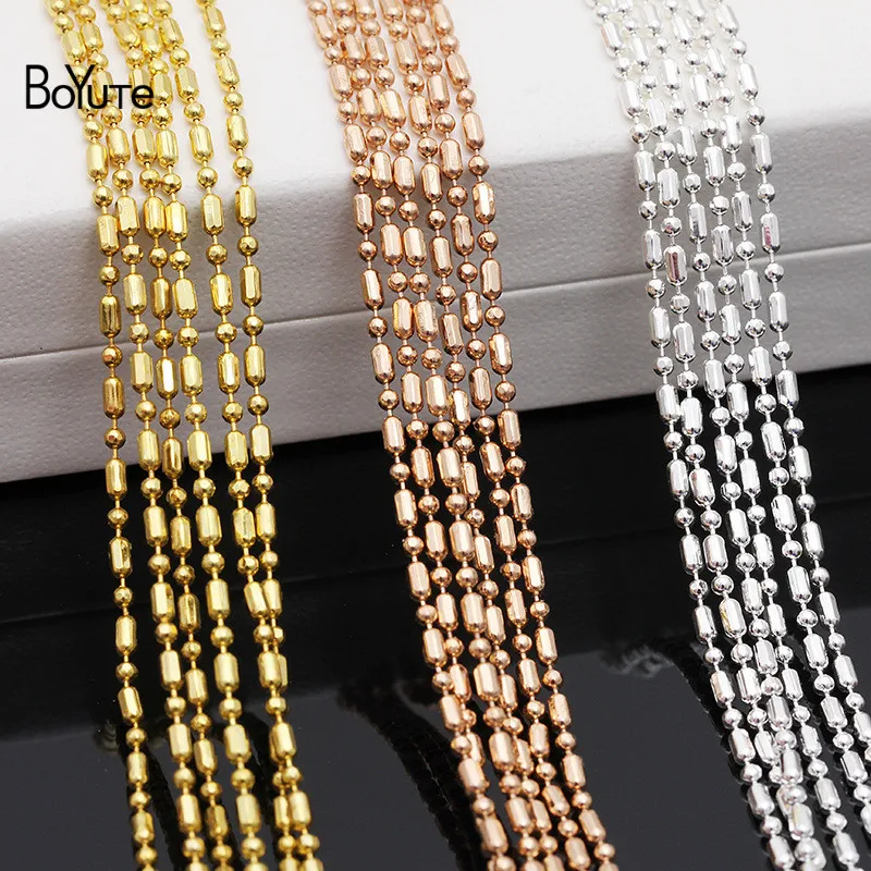 

BoYuTe (90-95 Meters/Lot) 1MM 1.5MM Bead Chain Materials Factory Supply Handmade Diy Brass Chains Jewelry Accessories