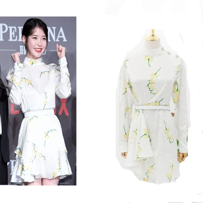 Женское платье с цветочным принтом и поясом в Корейском стиле на день рождения