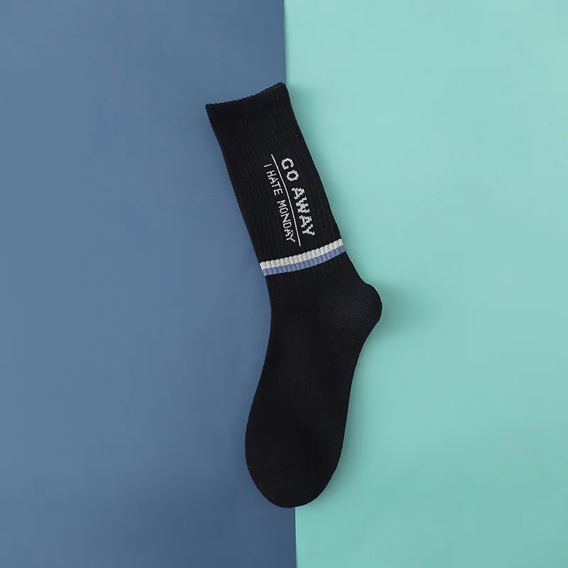 Модные мужские забавные носки в стиле Харадзюку хип хоп с надписью Crazy Creative
