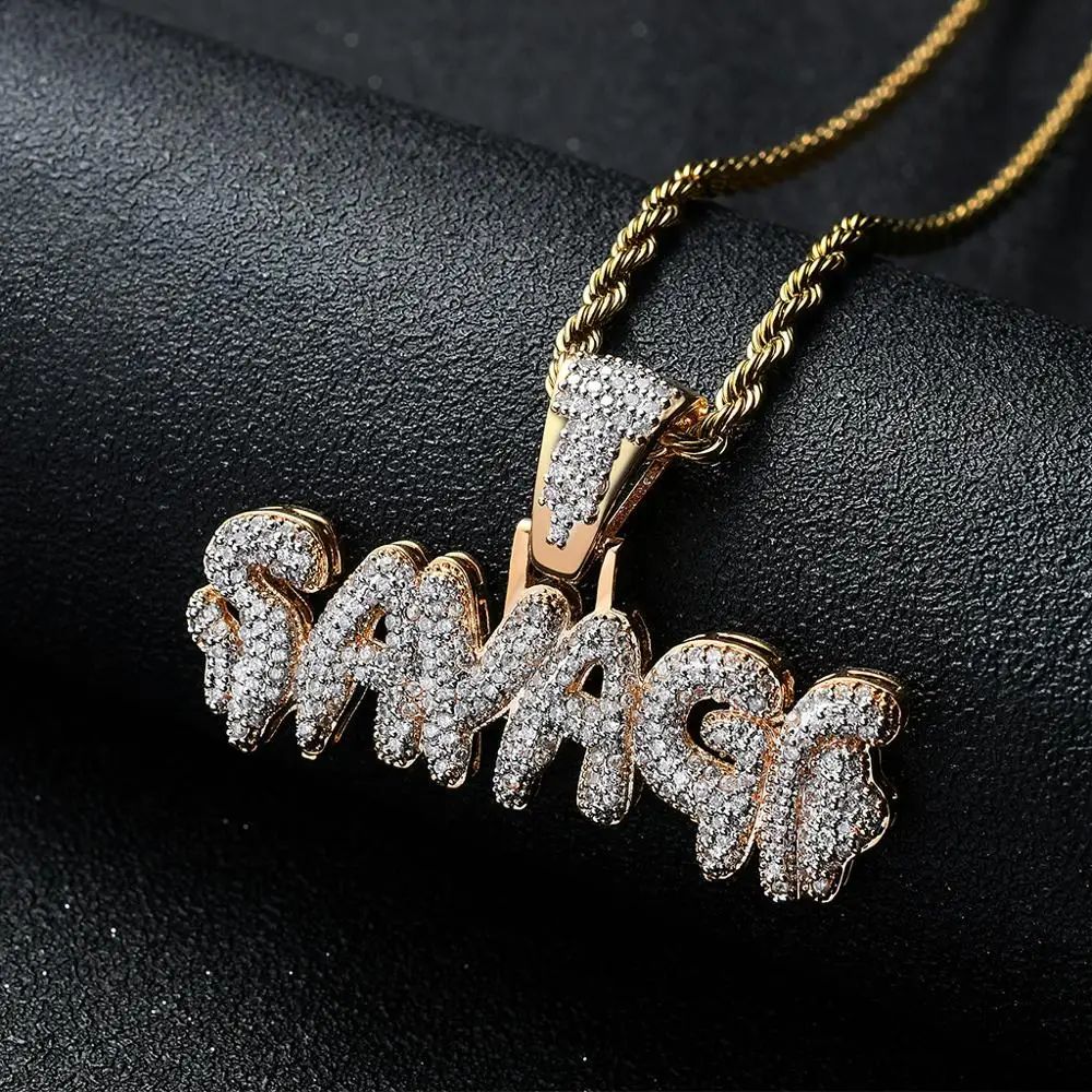 Лидер продаж лидер ожерелье с кулоном в стиле хип хоп Wish Amazon микро