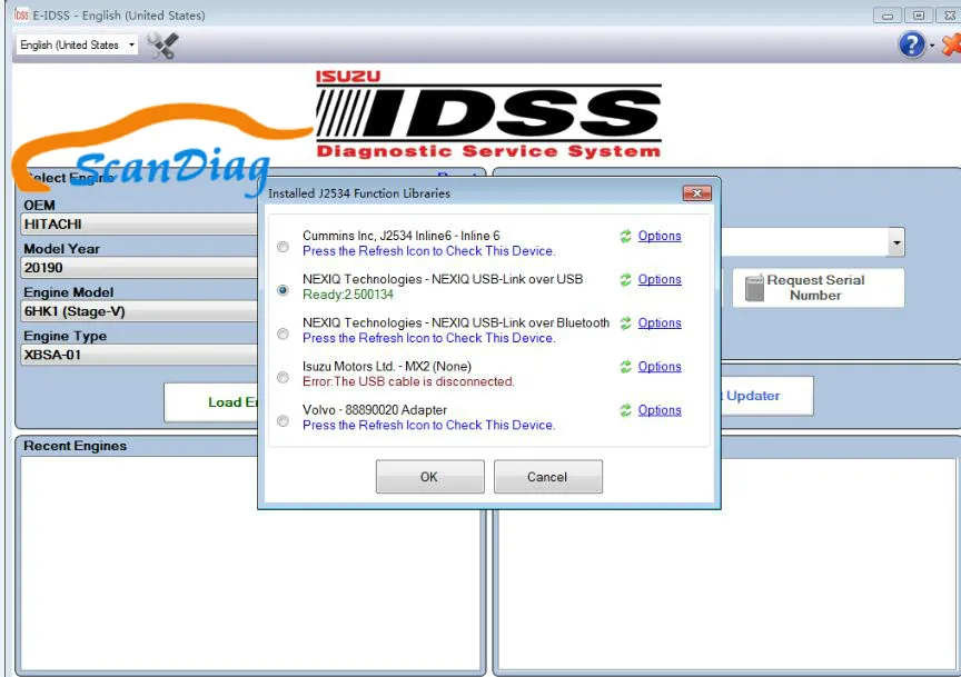 Lstest грузовик сканер для Isuzu IDSS III адаптер сверхмощный грузовик и экскаватор сканер диагностический инструмент