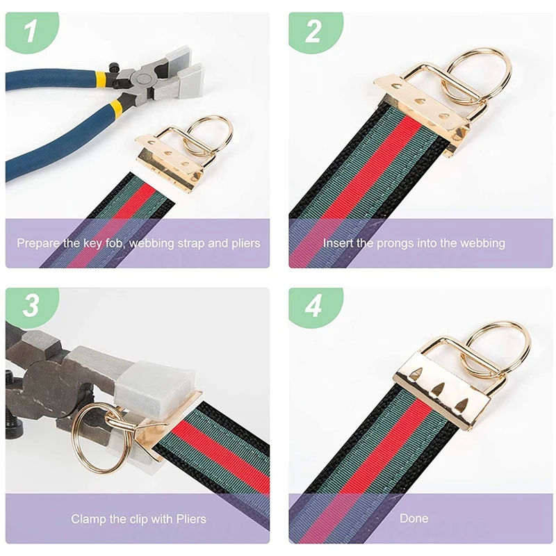 

Key Fob Hardware,With Key Fob Hardware Pliers for Wristlet Keychain, Key Lanyard and Key Chain Making Hardware Supplies