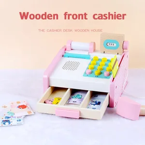 Деревянные детские развивающие игрушки, имитация кассового аппарата, регистратор, стол для покупок, ролевая игра, игрушка для детей, подарок
