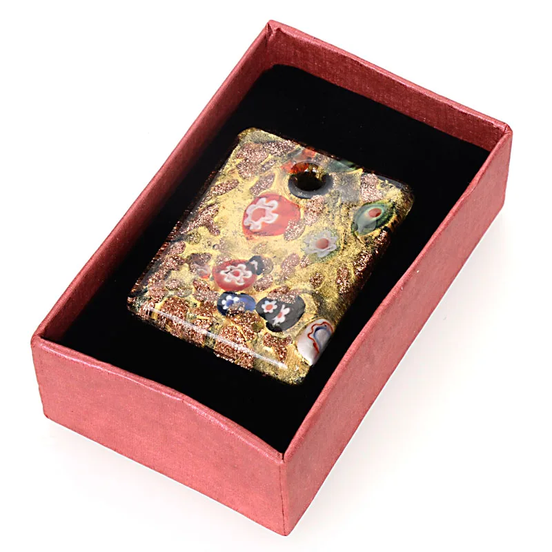 Лидер продаж 6 цветов лэмпворк стекло прямоугольник золотая пыль и серебряная