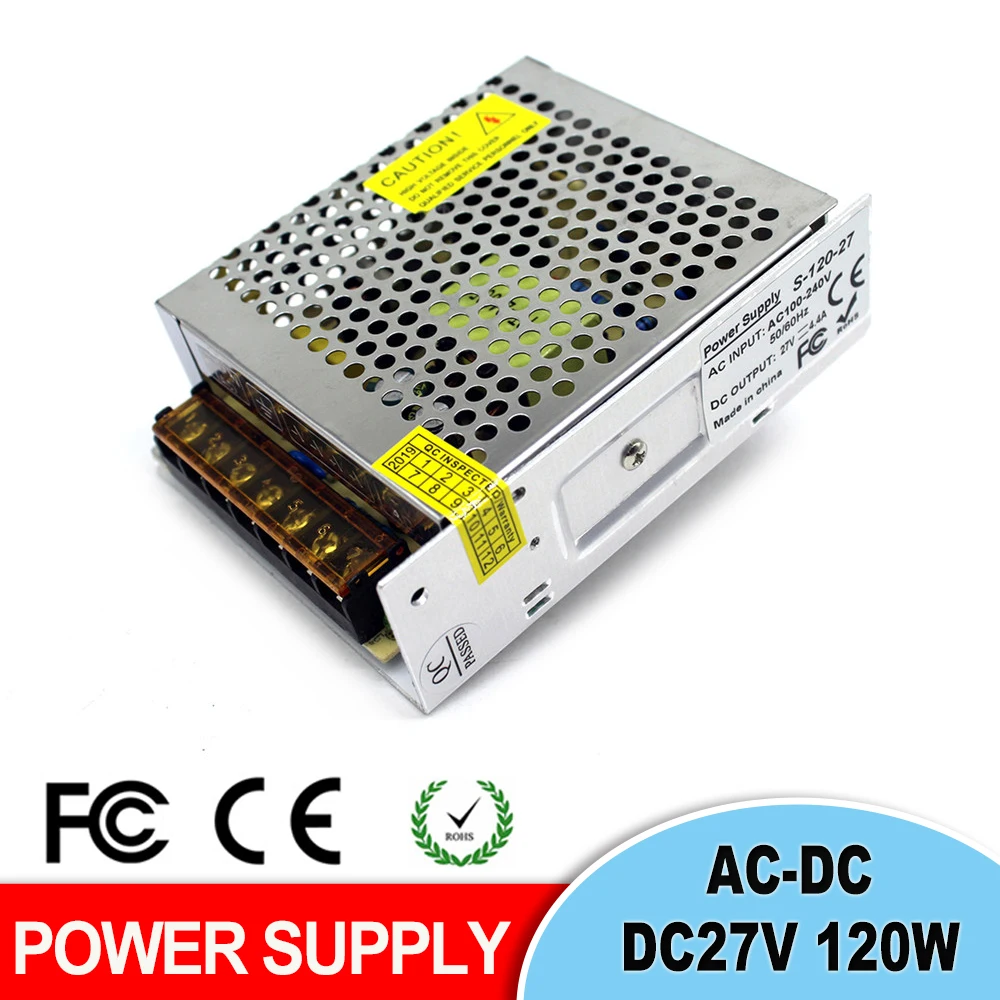 DC27V 4.4A 120 Вт импульсный источник питания трансформатор 110V220V AC SMPS для светодиодных