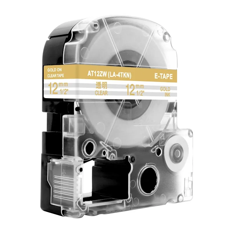 Gold on Clear Unistar SS12KW совместимый с Epson/KingJim SS12KW LC-4WBN 12 мм черный на белом производитель этикеток для LW300 LW400 принтер этикеток - Цвет: Gold on Clear