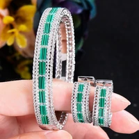 brand luxury gorgeous sparkling drop pendant necklace earrings party cubic zircon crystal cz aretes de mujer modernos ethiopian