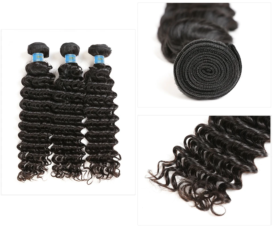 Ali queen hair средний коэффициент 7А перуанские девственные волосы глубокая волна кудрявые человеческие волосы пряди с закрытием 3 пряди с закрытием