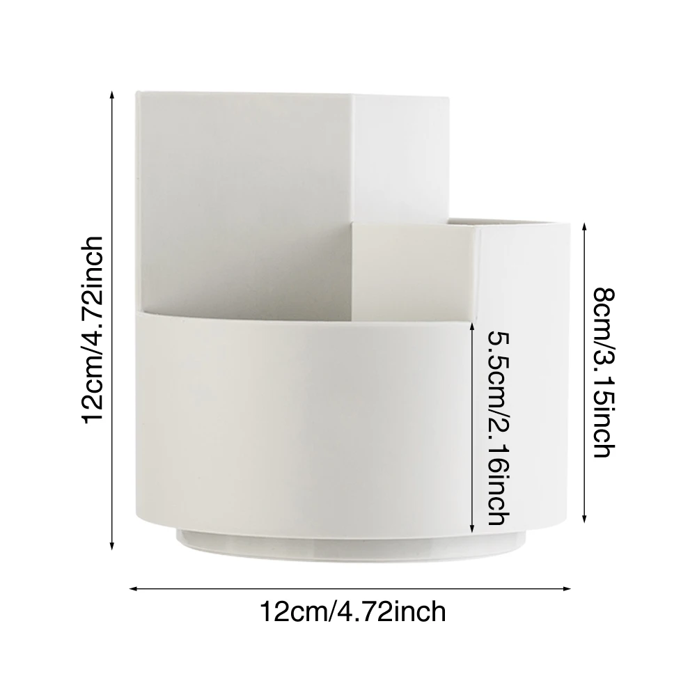 

Desk Organizer Pen Holder 360 Rotating Storage Stationery Makeup Brush Sundries Round Container School Office Portable Home Tidy