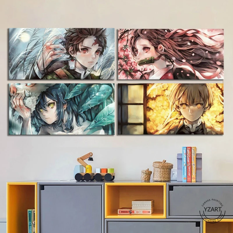 Демон убийца Kimetsu без Yaiba для костюмированной вечеринки по японскому аниме плакат