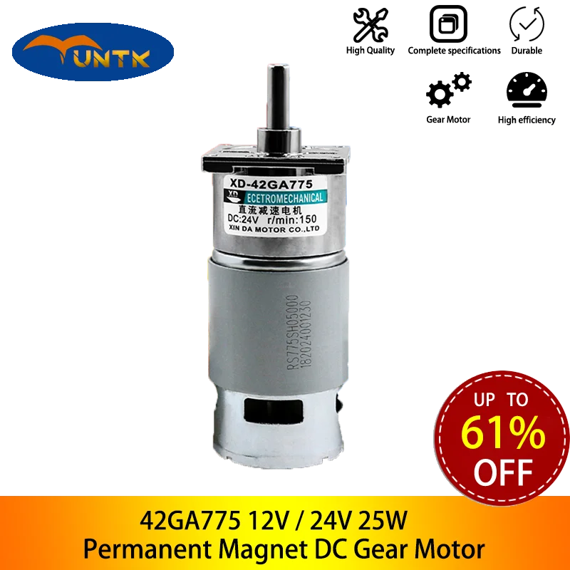 

12V/24V 25W Gear Reducer High Torque Low Speed Micro Adjustable Speed DC Motor