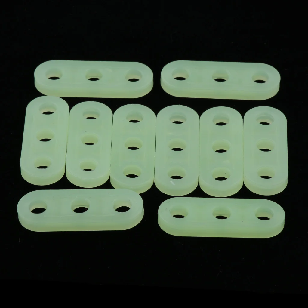 

10 Pieces 5mm Plastic Luminous 3 Hole Camping AwningTent Cord Rope Adjuster Runner Fastener Guy Line Tensioner