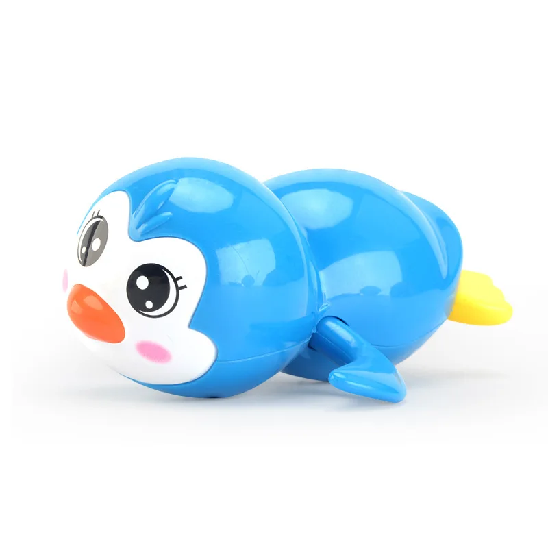 blue penguin Милые водные игрушки с героями мультфильмов морские животные Черепаха классические детские плавающие Черепашки заводные на цепочке детские пляжные игрушки для ванной - Цвет: blue penguin
