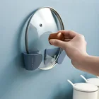 Настенная стойка для крышки кастрюли с регулируемым расстоянием, универсальная, не повреждает стену, простая матовая текстурная стойка в скандинавском стиле