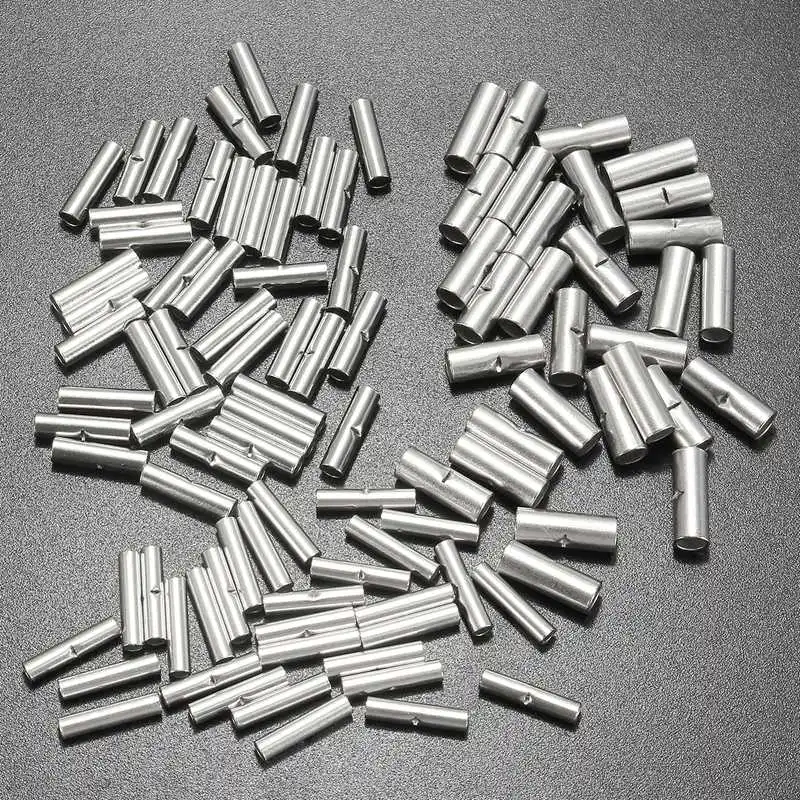 100 шт. 22-10AWG неизолированные стыковые соединители медный Луженый Соединительный