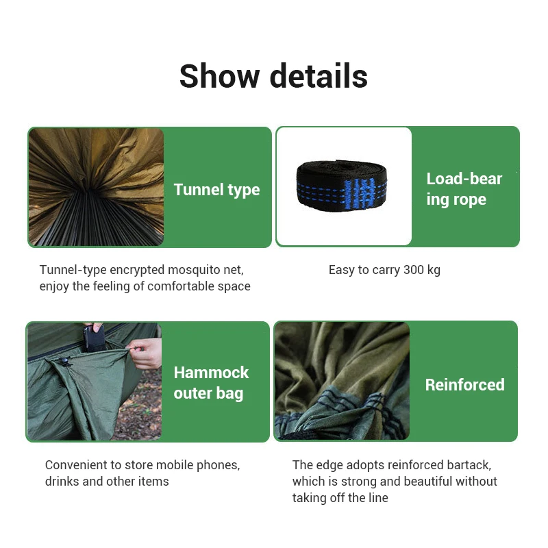 

Hot Portable Outdoor Camping Hammock Mosquito Net Hammock for Sleeping Outdoor Camping Tent Using MVI-ing