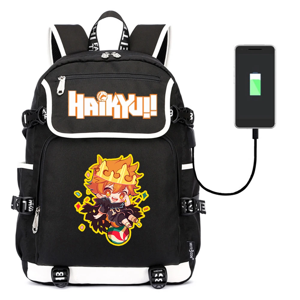 

Аниме Haikyuu! Рюкзак на молнии, Холщовый Рюкзак Teenger, повседневная школьная сумка, сумка для ноутбука, рюкзак, Студенческая сумка на плечо