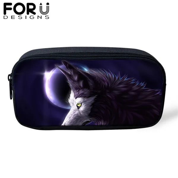 FORUDESIGNS/Сумка для карандашей пакет с рисунком волка из мультфильма для мальчика, Студенческая коробка для макияжа, дорожные кошельки, сумка для хранения канцелярских принадлежностей, защитный чехол - Цвет: CDWX3805K