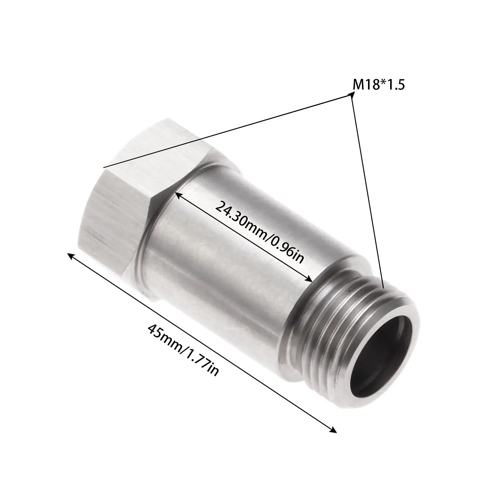 Oxygen Sensor Lambda O2 M18 x1.5 Threaded Extension Extender Spacer Exhaust Restrictor Fitting Adjustable Gas Flow Inserts kits |