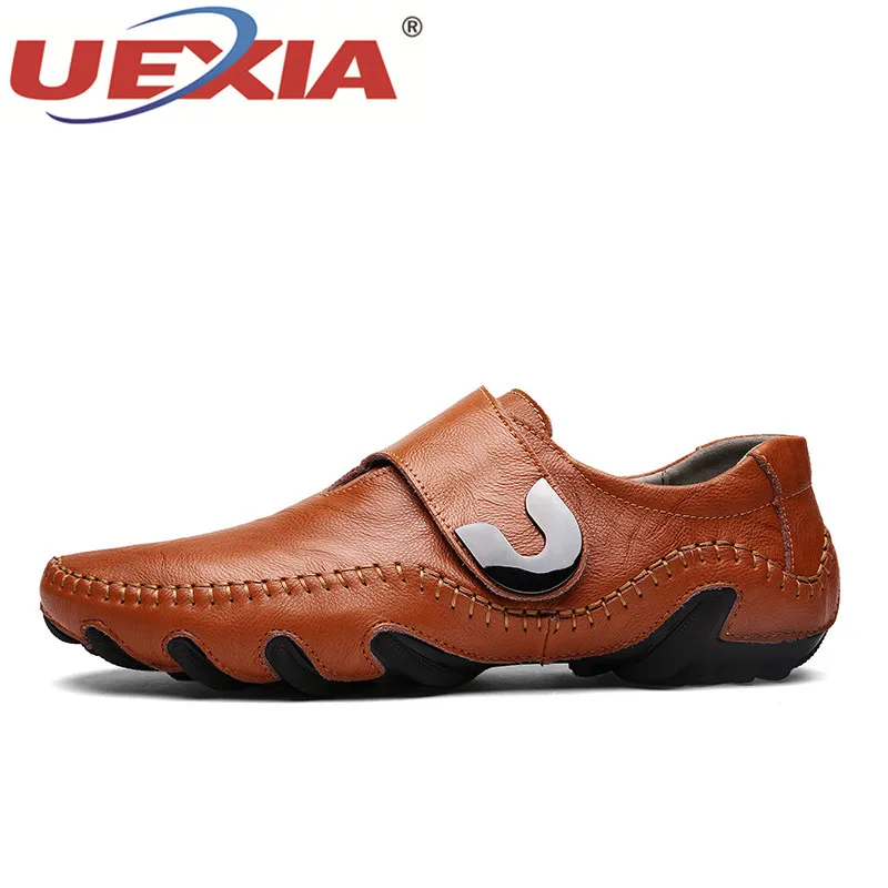 UEXIA Outdoor Sneakers Octopus Soles Flats Men's Shoes Men Driving Handmade Leather Casual Fashion Designer Moccasins | Обувь