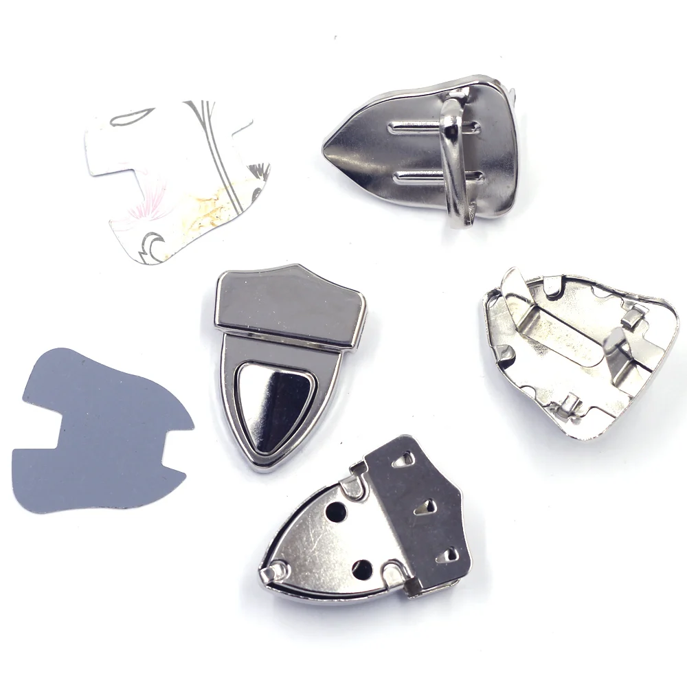 

1Set/5Sets Press Snap Clasps Closure Lock Frame Hardware Alloy Silver Tone For Luggage Shoulder Purse Bags DIY Part 40x30mm