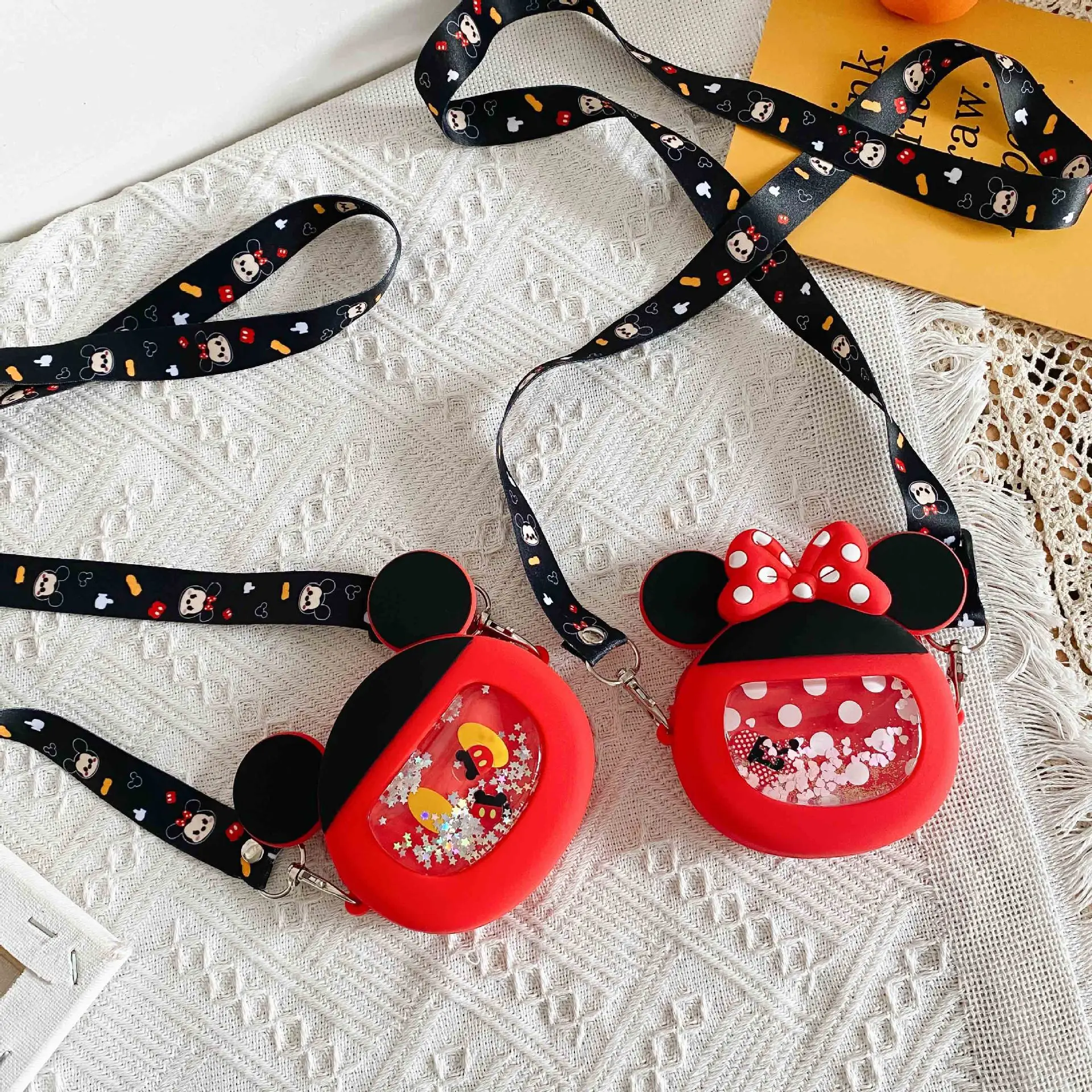 

Disney Silicone Children's Bags 2021 New Trendy Mini Mickey Mouse Shoulder Bag Cartoon Baby Coin Purse Girls Messenger Bag