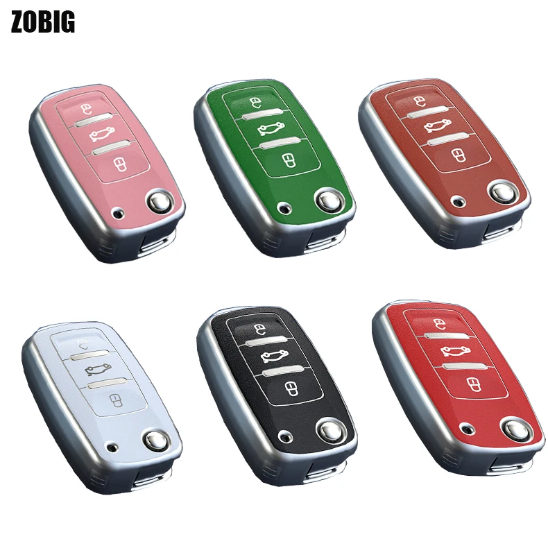 

Чехол для автомобильного ключа ZOBIG, чехол для VW Golf Bora Jetta POLO GOLF Passat for Skoda Octavia A5 Fabia для SEAT Ibiza Leon