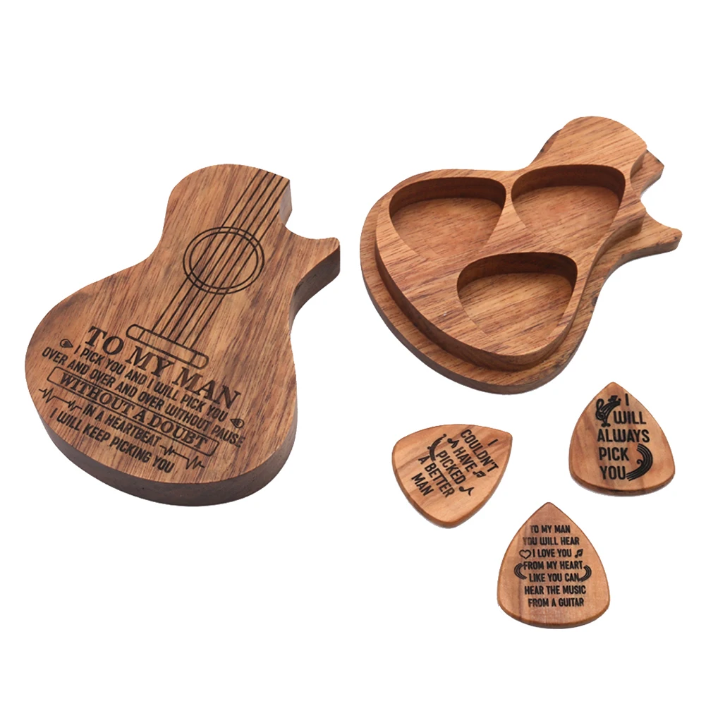 3 шт. деревянная гитара палочки акустическая бас-гитара медиатор Plectrum музыкальный инструмент гитара Запчасти и аксессуары с коробкой