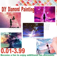 anime diamond painting kit cartoon 5d diy black girl and bird square round diamond mosaic cross stitch home decoration