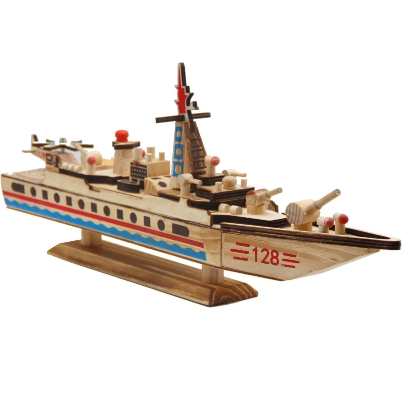 

New Hot Aircraft Carrier Frigate Wooden Destroyer Model Decoration Toys Gift Wholesale