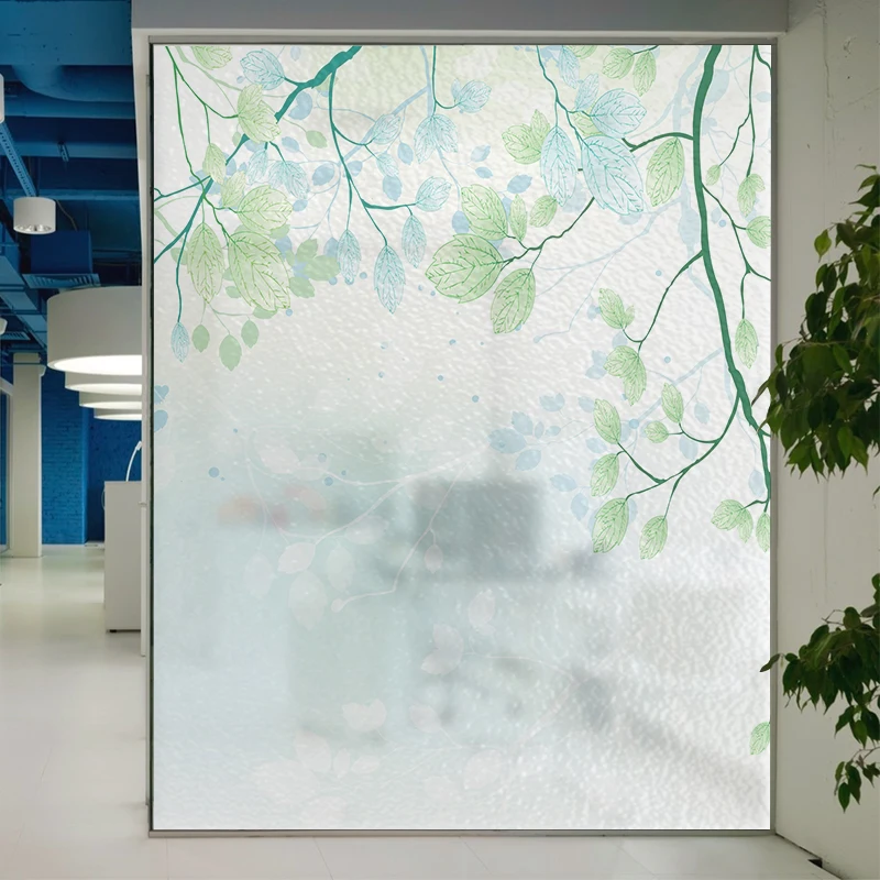 Индивидуальный размер электростатическое Окно Наклейка зеленые деревья